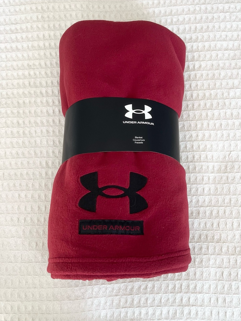 Under Armour Red Fleece Throw Blanket with Black Logo